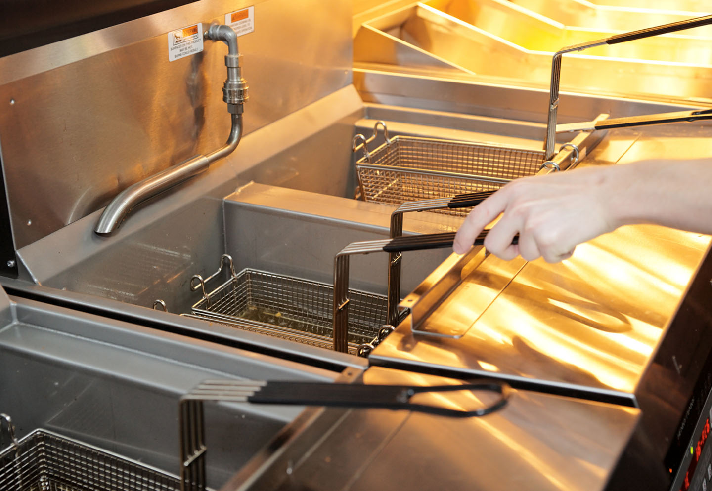 Fryer oil collection service from deep fryers. We will collect oils from restaurants that fry chicken, fries, donuts, meat, fish, etc.  Our service is free and we will make certain that your restaurant doesn’t have an influx of waste oil.  We provide the container storage for your grease.